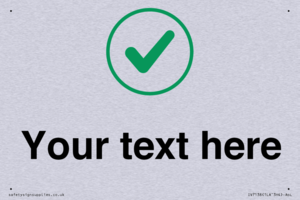 Custom plain background, green tick in circle sign